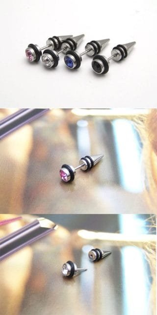 Taşlı Mızrak Vidalı Küpe