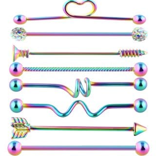 Çok Renkli Paslanmaz Çelik Endüstriyel Piercing